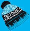 Beanie Cyan/Black Snow