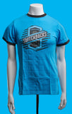 T-Shirt Cyan/Black Trim